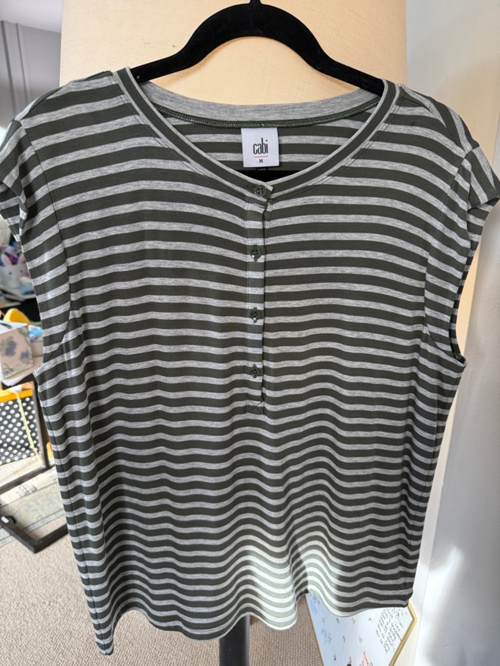 Henley Striped Tee M